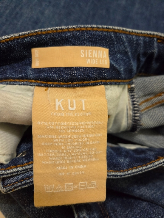 Kut From the Kloth Sienna Wide Leg High Rise Jeans Womens 12P Cuffed Up Petite - Picture 5 of 5